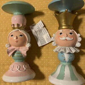 Cupcakes and Cashmere candle holders, minor crack on the bottom of one